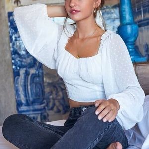 Swiss Dot Milkmaid Blouse